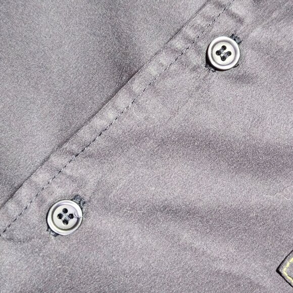 Benzene Men's Button-Up Navy Blue Shirt XL Addicted To Speed 100% Polyester - Picture 8 of 10